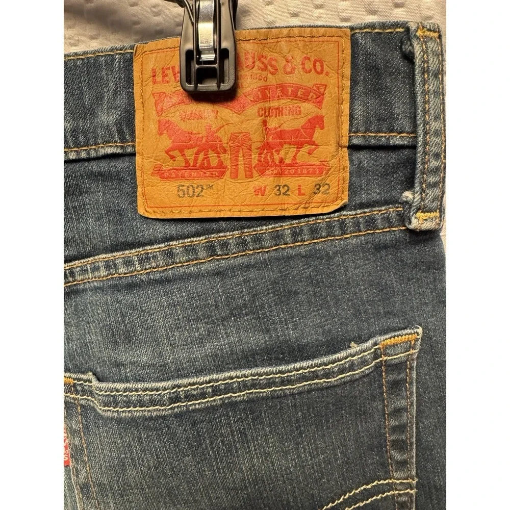 Levi's Men's 502  04/17 Medium Wash 32x32 Comfort Regular‎ Stretch Logo Tapered